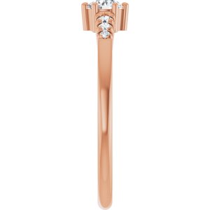 10K Rose Gold 3.75 mm Round Ring Mounting – image 7