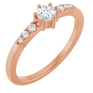 14K Rose Gold 3.75 mm Round Ring Mounting
