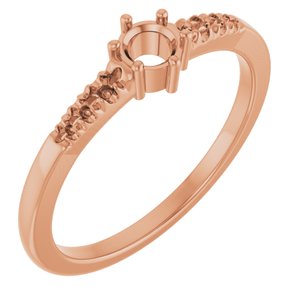 14K Rose Gold 3.75 mm Round Ring Mounting – image 2