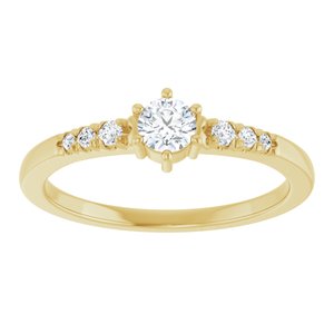 14K Yellow Gold 3.75 mm Round Ring Mounting – image 5