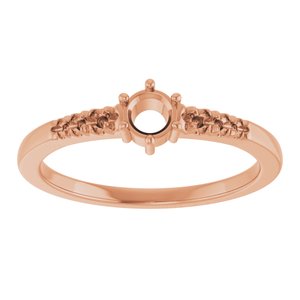 10K Rose Gold 3.75 mm Round Ring Mounting – image 6