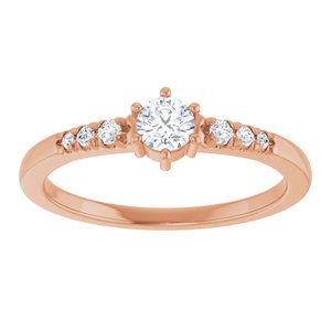 14K Rose Gold 3.75 mm Round Ring Mounting – image 5