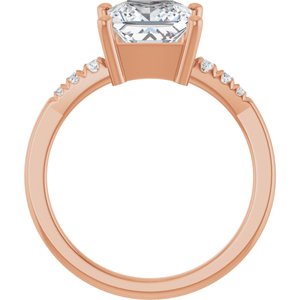 18K Rose Gold 7x7 mm Square Ring Mounting – image 3