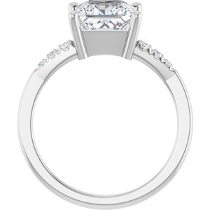 Sterling Silver 7x7 mm Square Ring Mounting – image 3