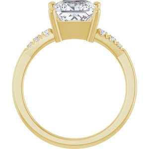 18K Yellow Gold 7x7 mm Square Ring Mounting – image 3