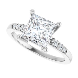 Continuum Sterling Silver 7x7 mm Square Ring Mounting – image 8
