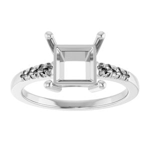 Sterling Silver 7x7 mm Square Ring Mounting – image 6