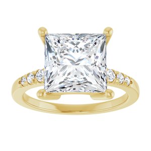 18K Yellow Gold 9x9 mm Square Ring Mounting – image 5