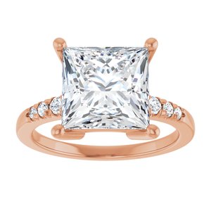 10K Rose Gold 9x9 mm Square Ring Mounting – image 5