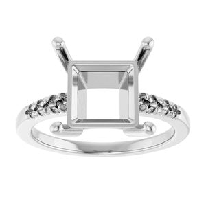 Sterling Silver 9x9 mm Square Ring Mounting – image 6