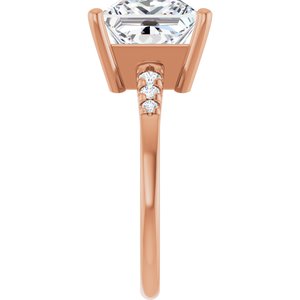 10K Rose Gold 9x9 mm Square Ring Mounting – image 7