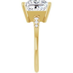 18K Yellow Gold 9x9 mm Square Ring Mounting – image 7