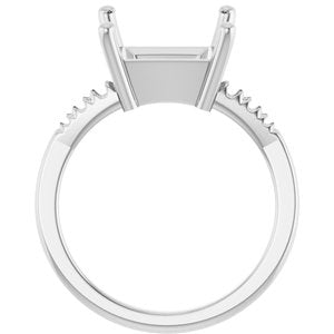 Platinum 9x9 mm Square Ring Mounting – image 4