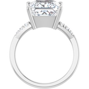 10K White Gold 9x9 mm Square Ring Mounting – image 3
