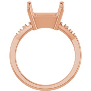 10K Rose Gold 9x9 mm Square Ring Mounting – image 4
