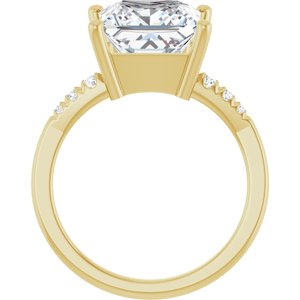 18K Yellow Gold 9x9 mm Square Ring Mounting – image 3
