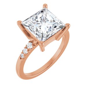 18K Rose Gold 9x9 mm Square Ring Mounting