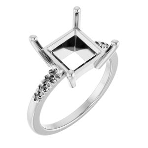 Continuum Sterling Silver 9x9 mm Square Ring Mounting – image 2