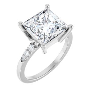 10K White Gold 9x9 mm Square Ring Mounting