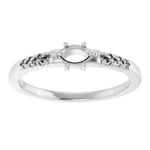 10K White Gold 5x3 mm Marquise Ring Mounting – image 6