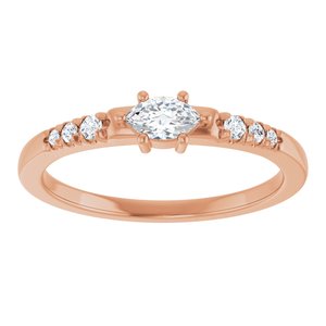 10K Rose Gold 5x3 mm Marquise Ring Mounting – image 5