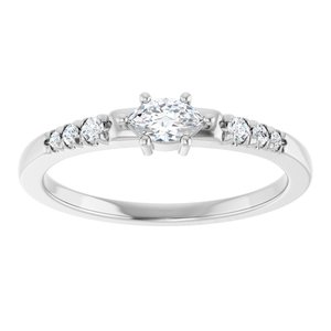 10K White Gold 5x3 mm Marquise Ring Mounting – image 5