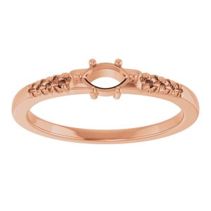 10K Rose Gold 5x3 mm Marquise Ring Mounting – image 6