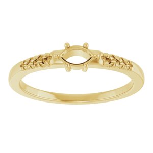 18K Yellow Gold 5x3 mm Marquise Ring Mounting – image 6