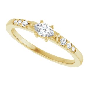 10K Yellow Gold 5x3 mm Marquise Ring Mounting – image 8