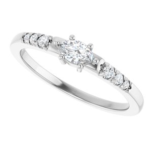 Continuum Sterling Silver 5x3 mm Marquise Ring Mounting – image 8