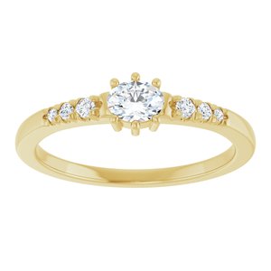 10K Yellow Gold 4.5x3.5 mm Oval Ring Mounting – image 5