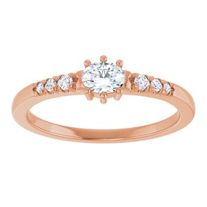 18K Rose Gold 4.5x3.5 mm Oval Ring Mounting – image 5