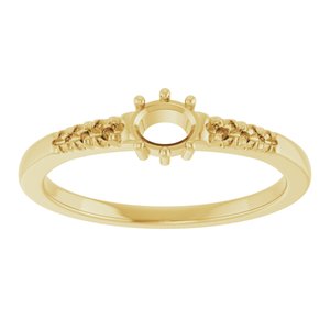 10K Yellow Gold 4.5x3.5 mm Oval Ring Mounting – image 6