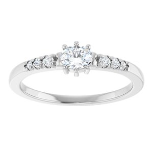 Sterling Silver 4.5x3.5 mm Oval Ring Mounting – image 5