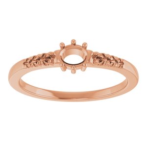 14K Rose Gold 4.5x3.5 mm Oval Ring Mounting – image 6