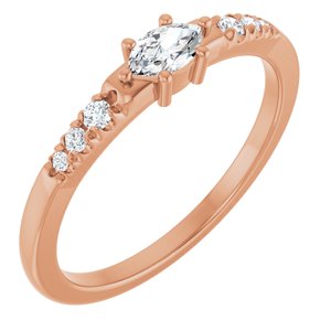10K Rose Gold 5x3 mm Marquise Ring Mounting