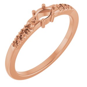 18K Rose Gold 5x3 mm Marquise Ring Mounting – image 2