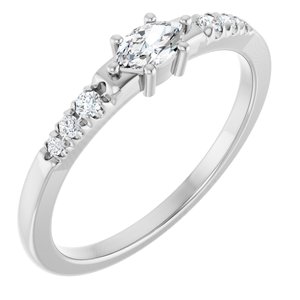 Continuum Sterling Silver 5x3 mm Marquise Ring Mounting