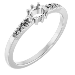 10K White Gold 4.5x3.5 mm Oval Ring Mounting – image 2