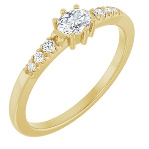 18K Yellow Gold 4.5x3.5 mm Oval Ring Mounting