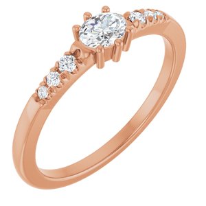 10K Rose Gold 4.5x3.5 mm Oval Ring Mounting