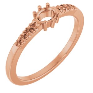 10K Rose Gold 4.5x3.5 mm Oval Ring Mounting – image 2