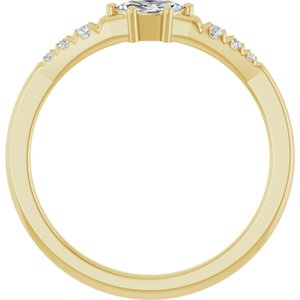 18K Yellow Gold 5x3 mm Marquise Ring Mounting – image 3