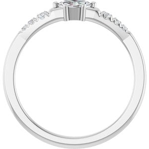 18K White Gold 5x3 mm Marquise Ring Mounting – image 3