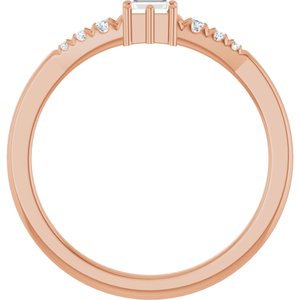 14K Rose Gold 3x2 mm Straight Baguette Ring Mounting – image 3