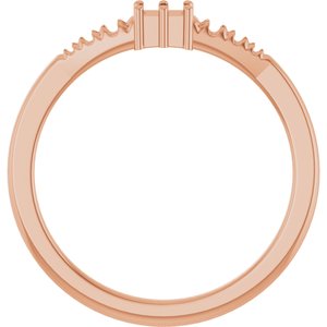 14K Rose Gold 3x2 mm Straight Baguette Ring Mounting – image 4