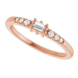 10K Rose Gold 3x2 mm Straight Baguette Ring Mounting – image 8