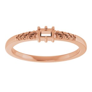 10K Rose Gold 3x2 mm Straight Baguette Ring Mounting – image 6