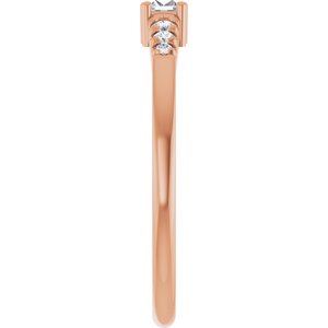 10K Rose Gold 3x2 mm Straight Baguette Ring Mounting – image 7