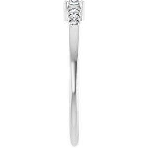 10K White Gold 3x2 mm Straight Baguette Ring Mounting – image 7